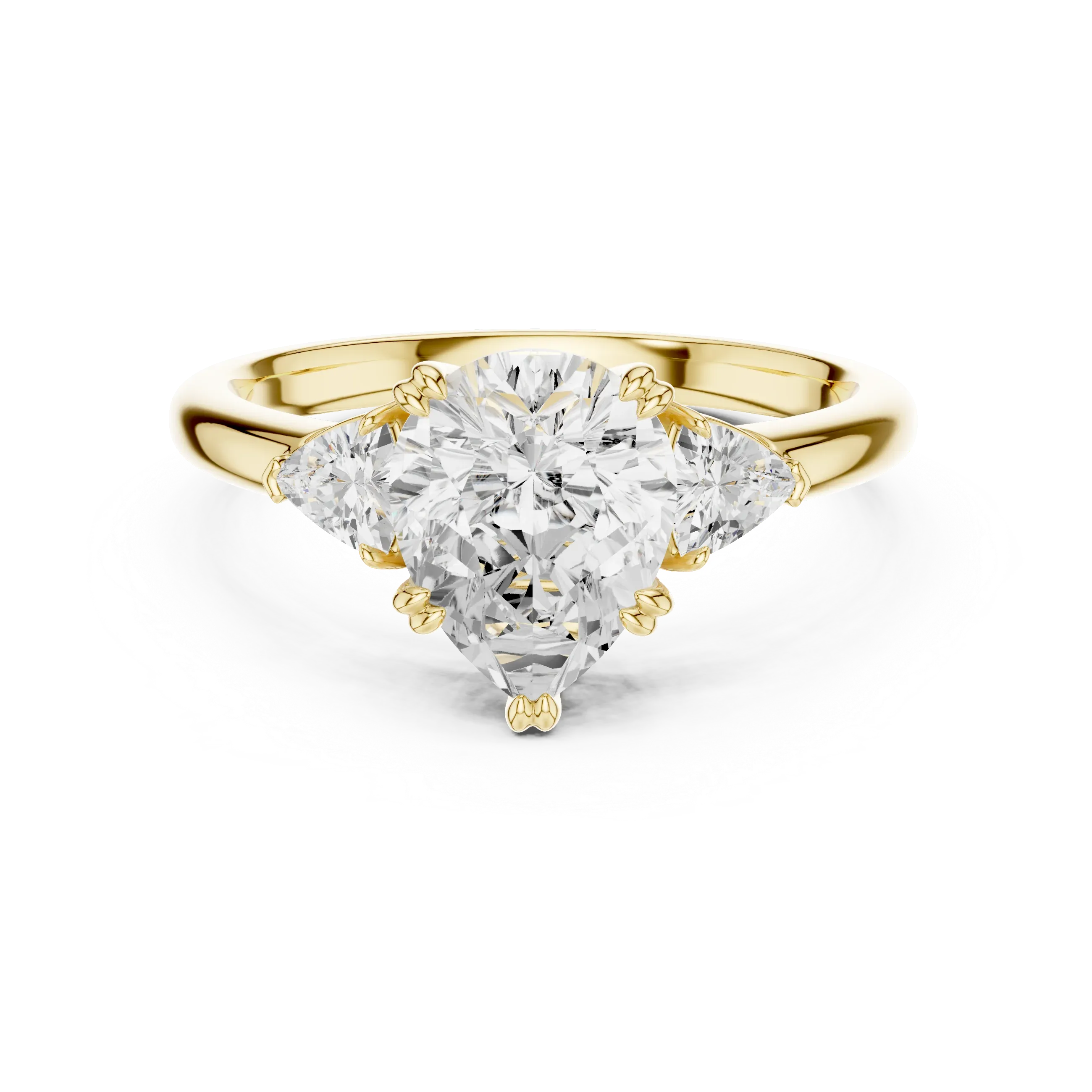 2.40 CTTW VVS1 D Color Pear Cut Three Stone Diamond Engagement Ring