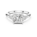 2.40 CTTW VVS1 D Color Princess Cut Three Stone Diamond Engagement Ring