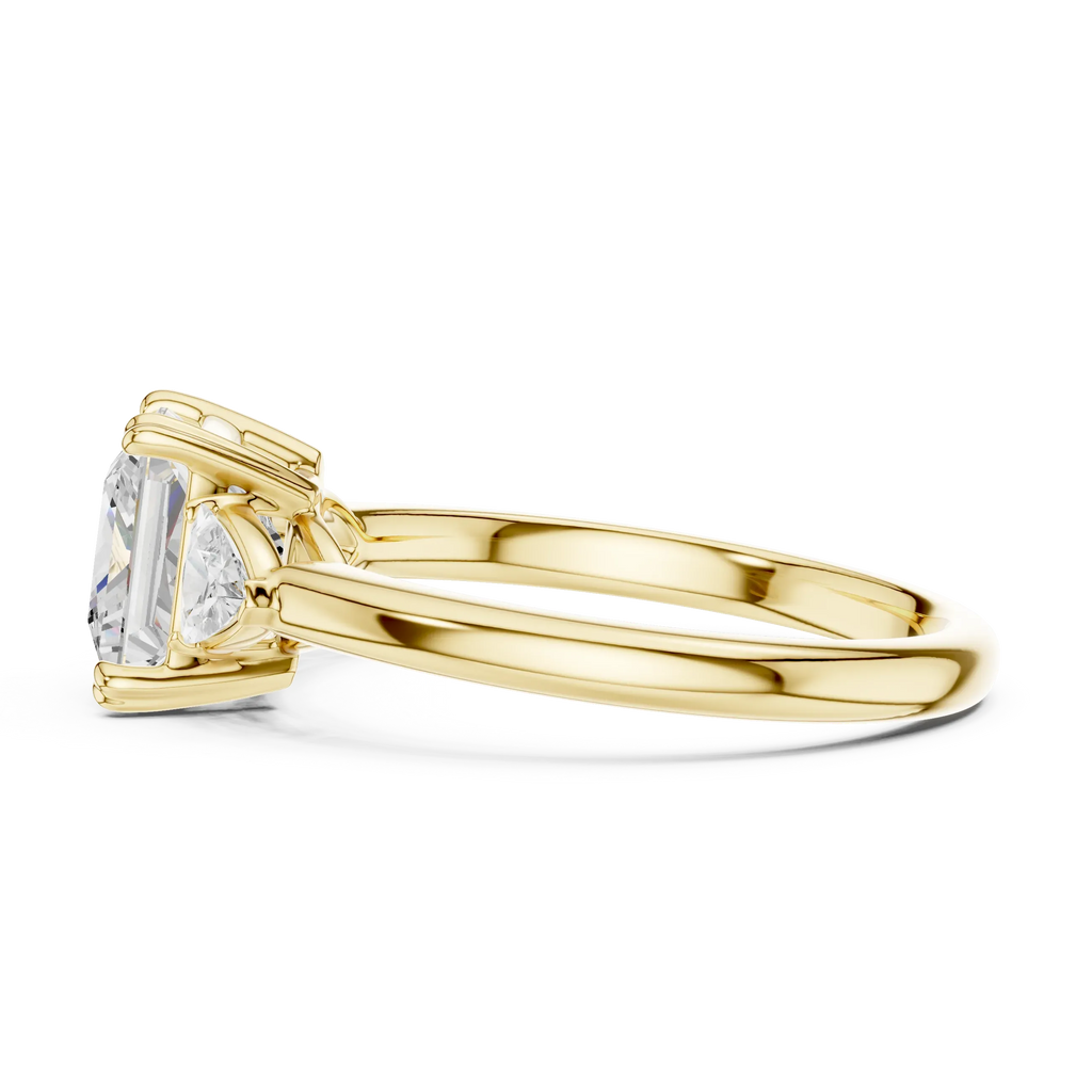 2.40 CTTW VVS1 D Color Princess Cut Three Stone Diamond Engagement Ring