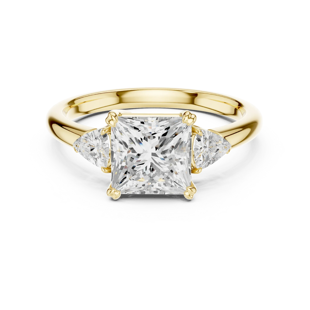 2.40 CTTW VVS1 D Color Princess Cut Three Stone Diamond Engagement Ring