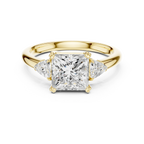2.40 CTTW VVS1 D Color Princess Cut Three Stone Diamond Engagement Ring
