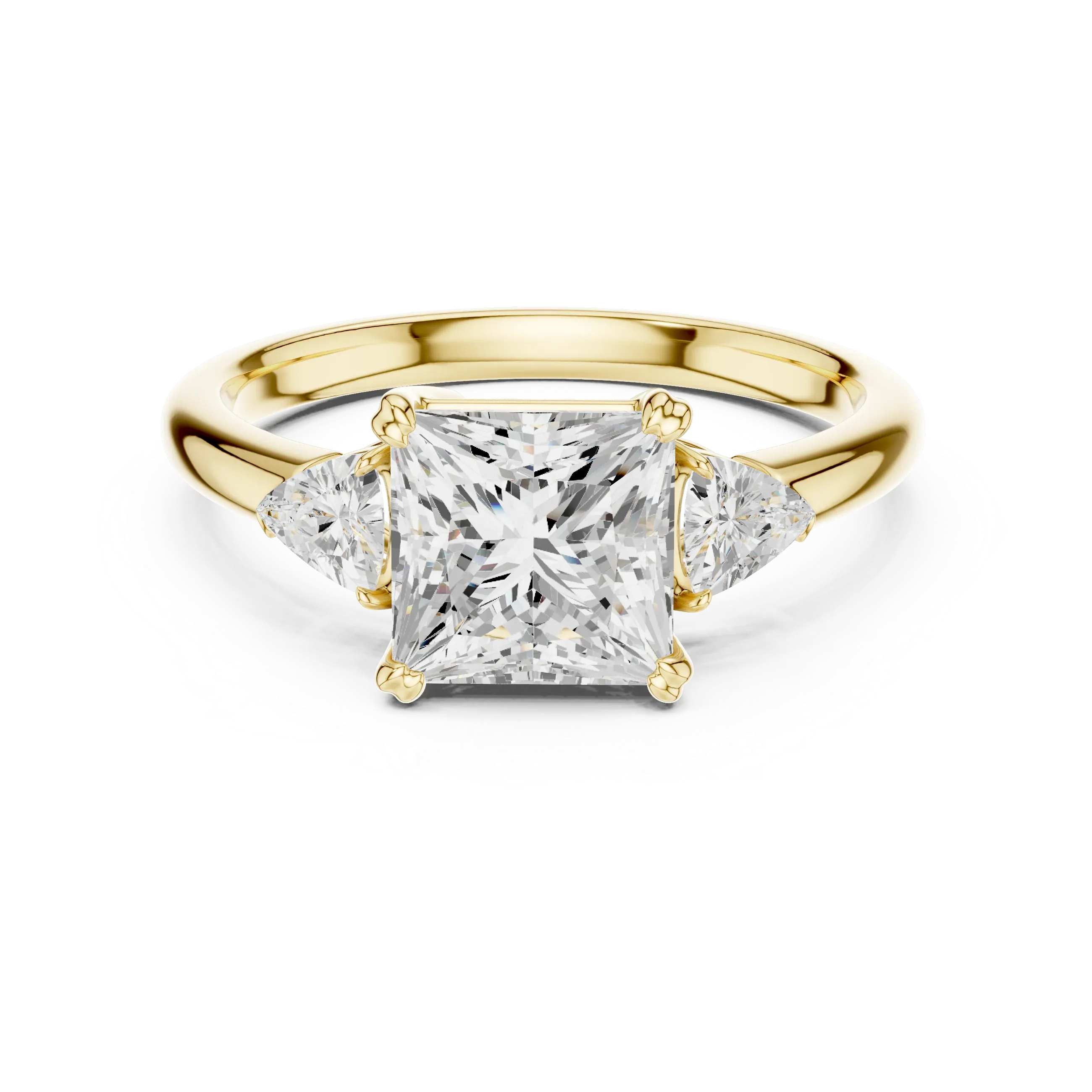 2.40 CTTW VVS1 D Color Princess Cut Three Stone Diamond Engagement Ring