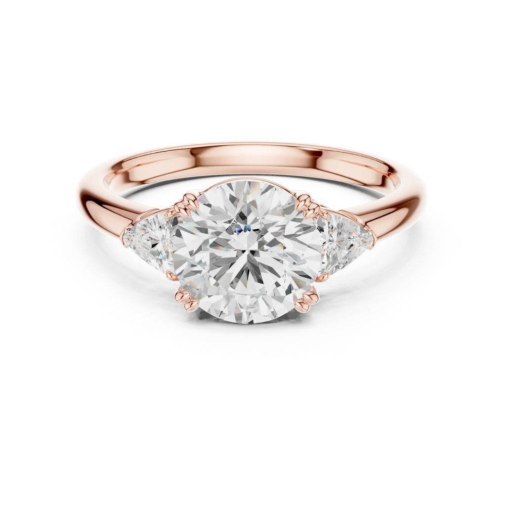 2.40 CTTW VVS1 D Color Round Cut Three Stone Diamond Engagement Ring