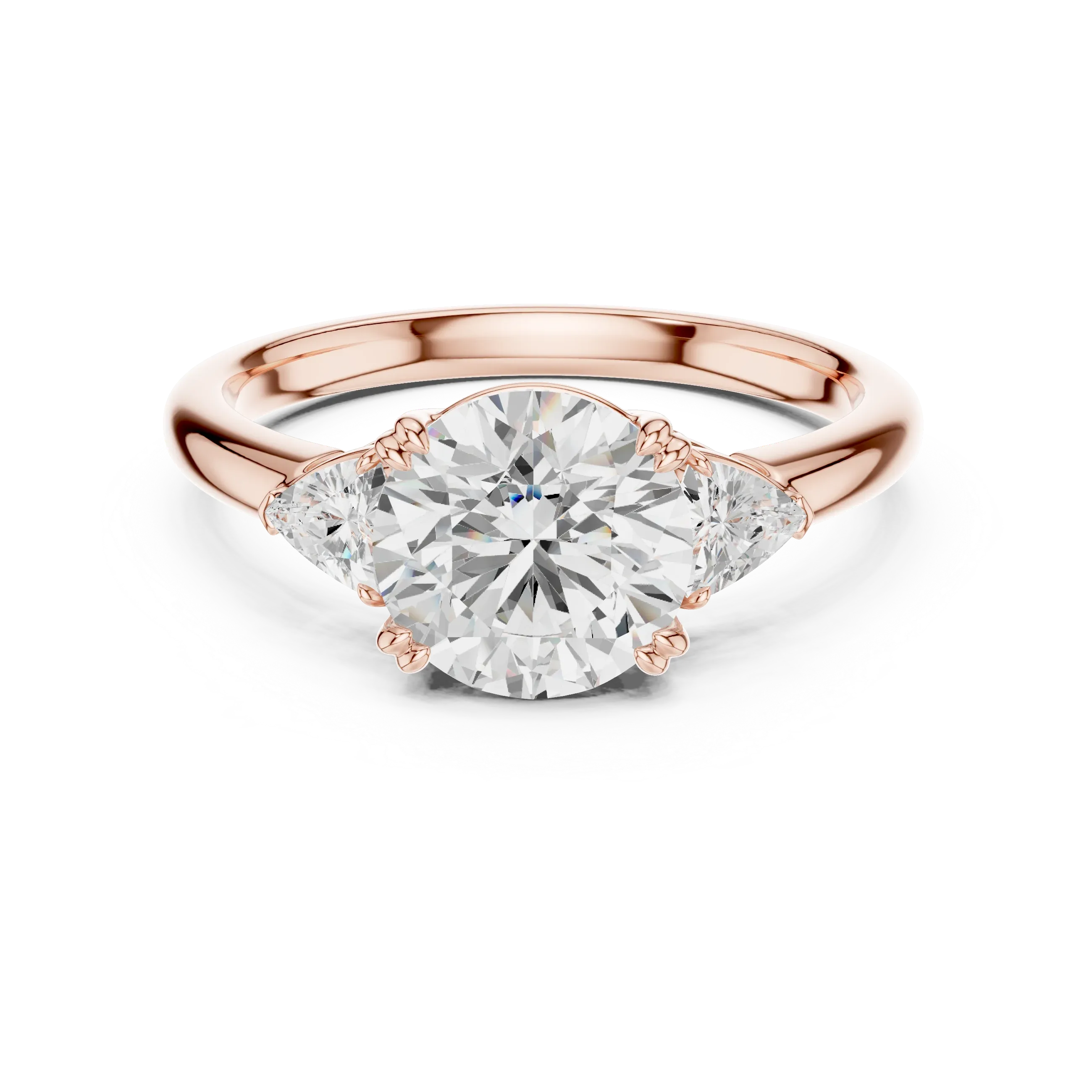 2.40 CTTW VVS1 D Color Round Cut Three Stone Diamond Engagement Ring