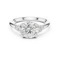 2.40 CTTW VVS1 D Color Round Cut Three Stone Diamond Engagement Ring