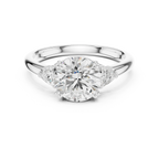2.40 CTTW VVS1 D Color Round Cut Three Stone Diamond Engagement Ring