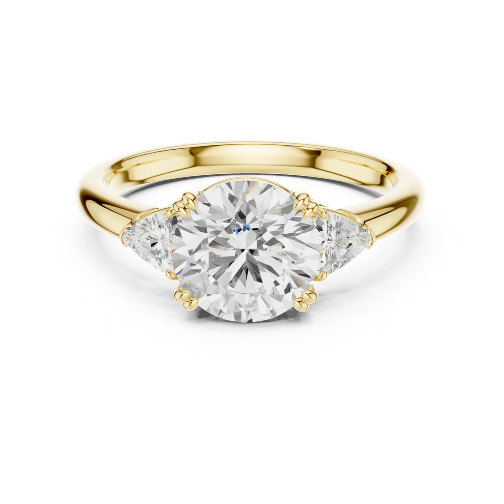 2.40 CTTW VVS1 D Color Round Cut Three Stone Diamond Engagement Ring
