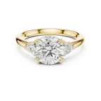 2.40 CTTW VVS1 D Color Round Cut Three Stone Diamond Engagement Ring
