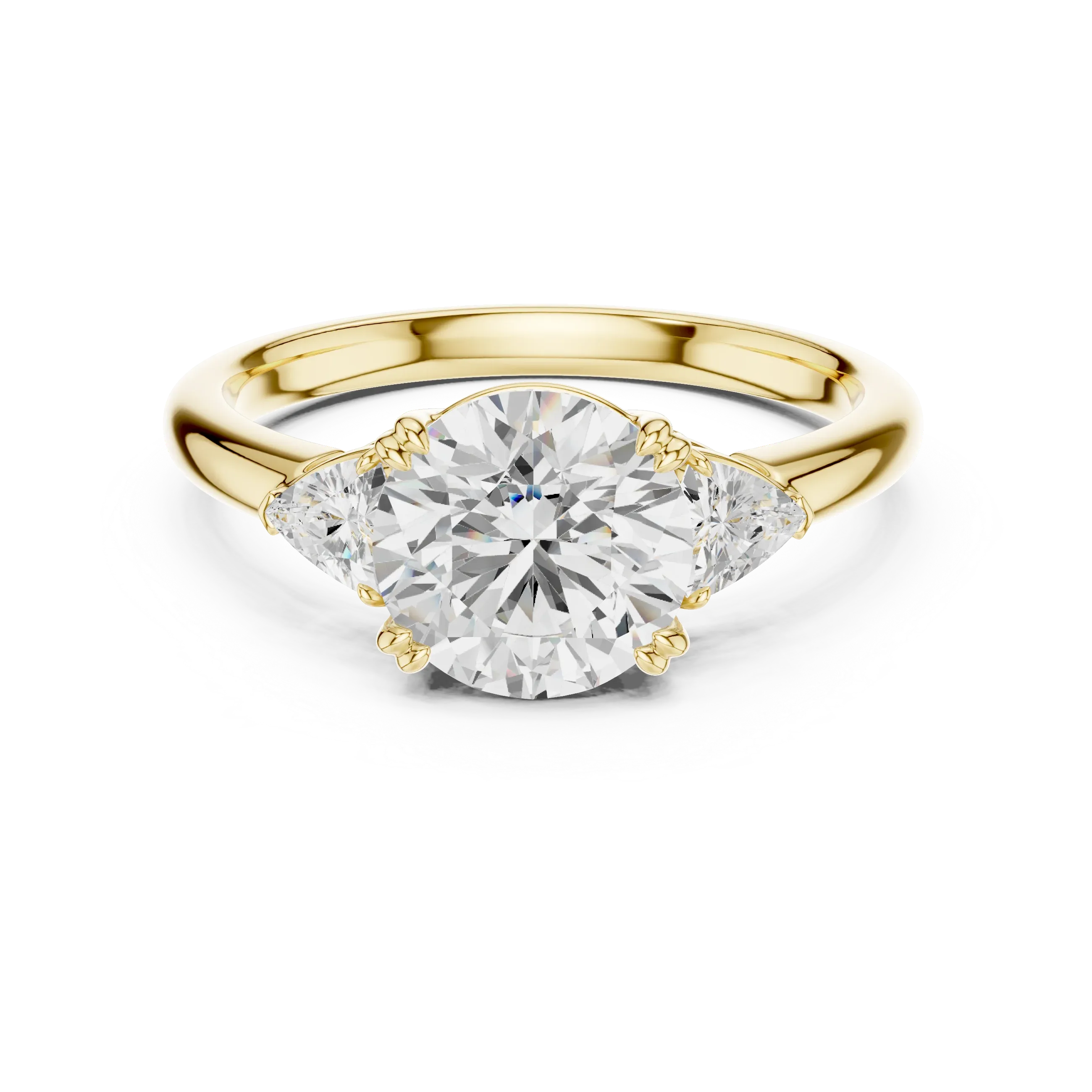 2.40 CTTW VVS1 D Color Round Cut Three Stone Diamond Engagement Ring