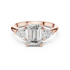 2.60 CT VVS1 D Color Emerald Cut Three Stone Diamond Engagement Ring