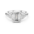 2.60 CT VVS1 D Color Emerald Cut Three Stone Diamond Engagement Ring