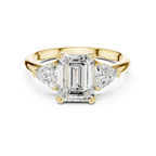 2.60 CT VVS1 D Color Emerald Cut Three Stone Diamond Engagement Ring