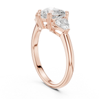 2.60 CT VVS1 D Color Heart Cut Three Stone Diamond Engagement Ring