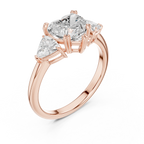 2.60 CT VVS1 D Color Heart Cut Three Stone Diamond Engagement Ring