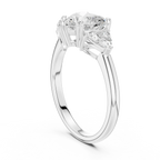 2.60 CT VVS1 D Color Heart Cut Three Stone Diamond Engagement Ring
