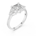 2.60 CT VVS1 D Color Heart Cut Three Stone Diamond Engagement Ring