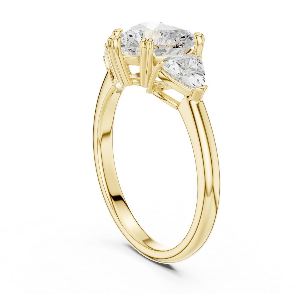 2.60 CT VVS1 D Color Heart Cut Three Stone Diamond Engagement Ring
