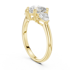 2.60 CT VVS1 D Color Heart Cut Three Stone Diamond Engagement Ring