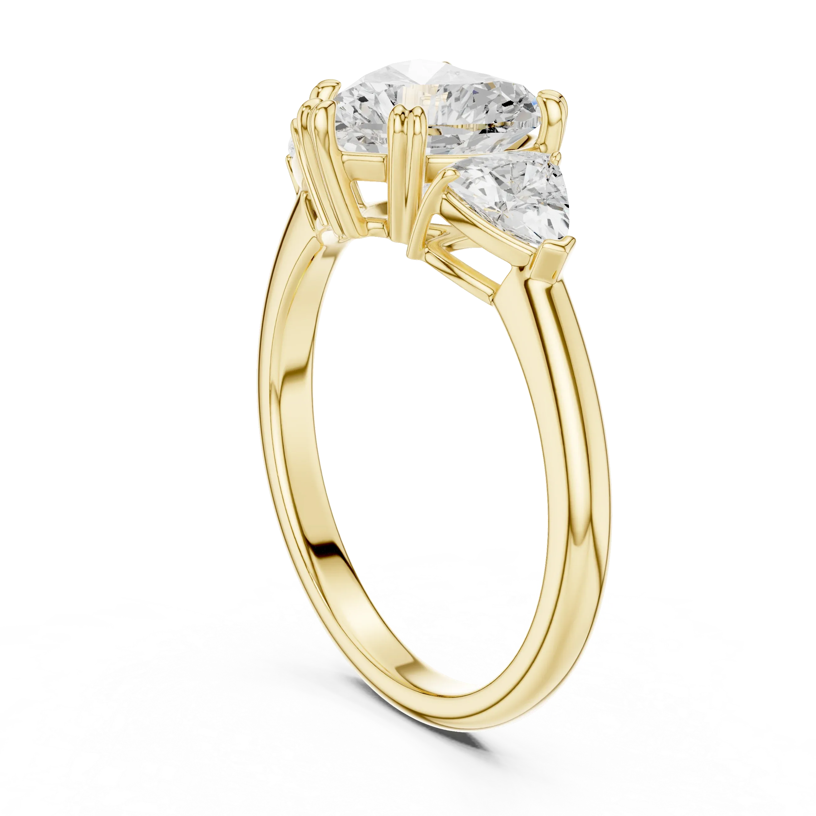 2.60 CT VVS1 D Color Heart Cut Three Stone Diamond Engagement Ring