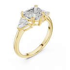 2.60 CT VVS1 D Color Heart Cut Three Stone Diamond Engagement Ring