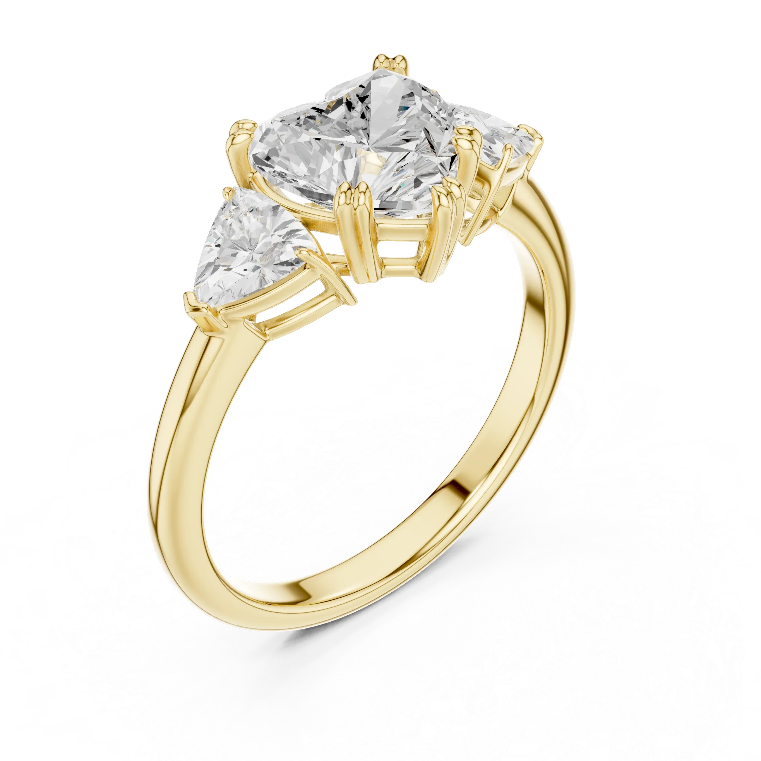 2.60 CT VVS1 D Color Heart Cut Three Stone Diamond Engagement Ring