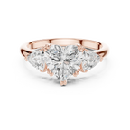 2.60 CT VVS1 D Color Heart Cut Three Stone Diamond Engagement Ring