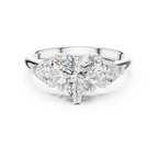 2.60 CT VVS1 D Color Heart Cut Three Stone Diamond Engagement Ring