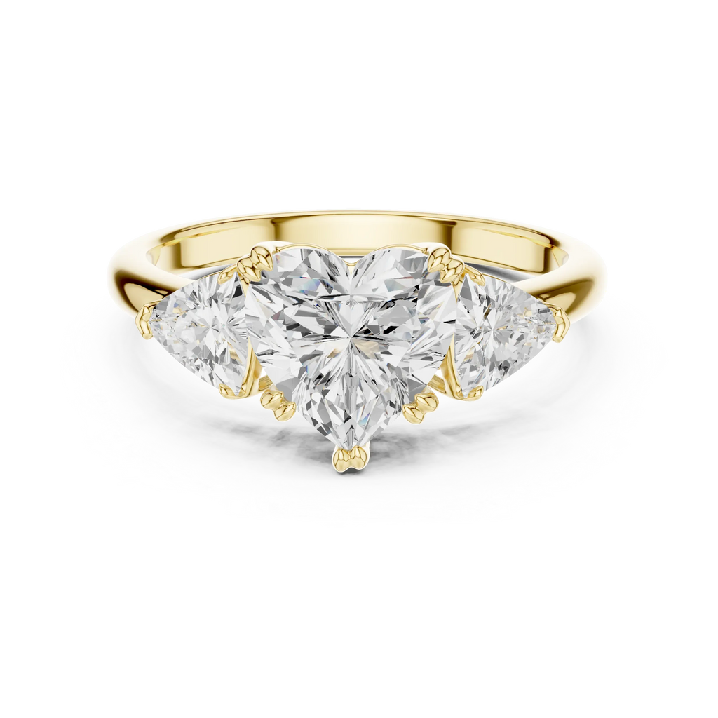 2.60 CT VVS1 D Color Heart Cut Three Stone Diamond Engagement Ring