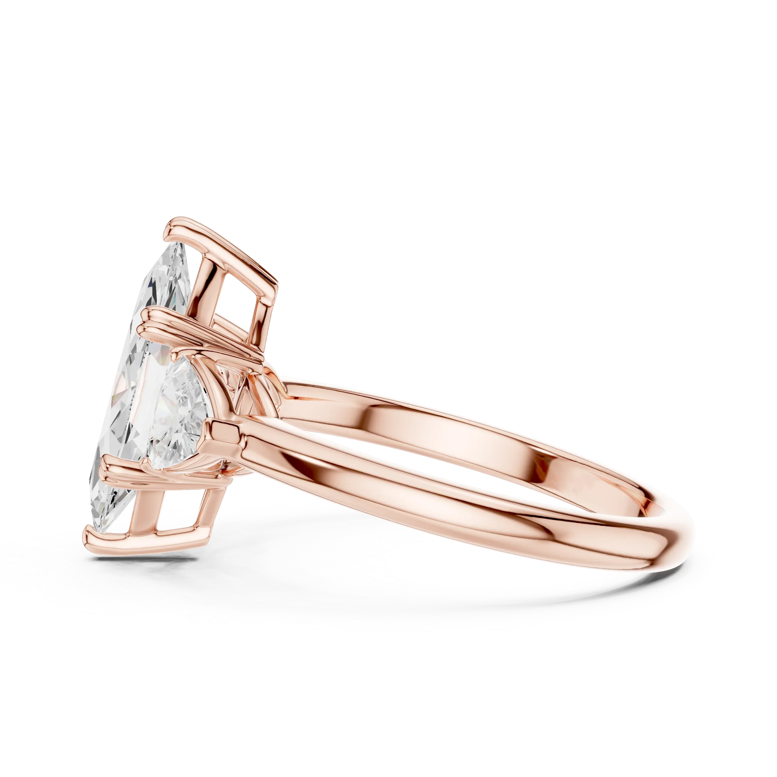 2.60 CT VVS1 D Color Marquise Cut Three Stone Diamond Engagement Ring