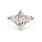 2.60 CT VVS1 D Color Marquise Cut Three Stone Diamond Engagement Ring
