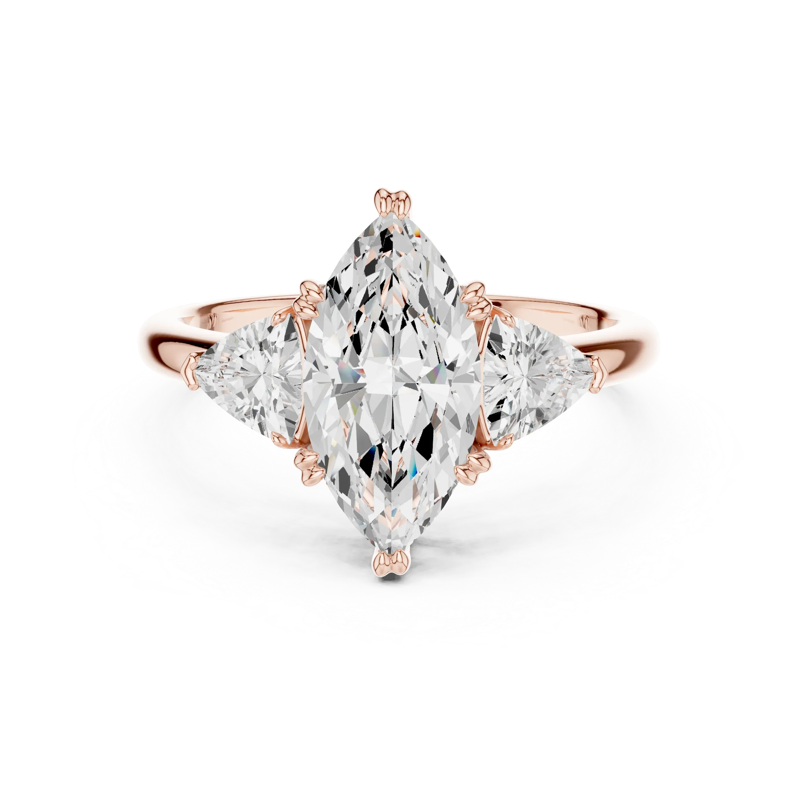 2.60 CT VVS1 D Color Marquise Cut Three Stone Diamond Engagement Ring