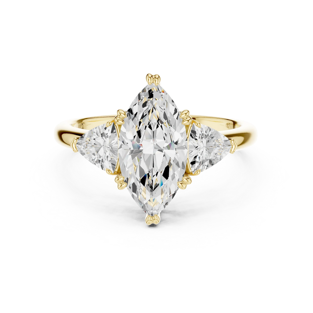 2.60 CT VVS1 D Color Marquise Cut Three Stone Diamond Engagement Ring