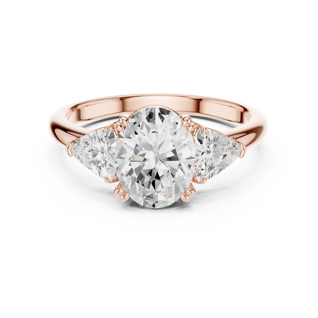 2.60 CT VVS1 D Color Oval Cut Three Stone Diamond Engagement Ring