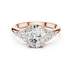 2.60 CT VVS1 D Color Oval Cut Three Stone Diamond Engagement Ring