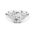 2.60 CT VVS1 D Color Oval Cut Three Stone Diamond Engagement Ring
