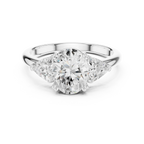 2.60 CT VVS1 D Color Oval Cut Three Stone Diamond Engagement Ring