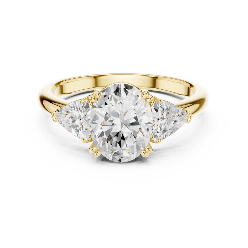2.60 CT VVS1 D Color Oval Cut Three Stone Diamond Engagement Ring