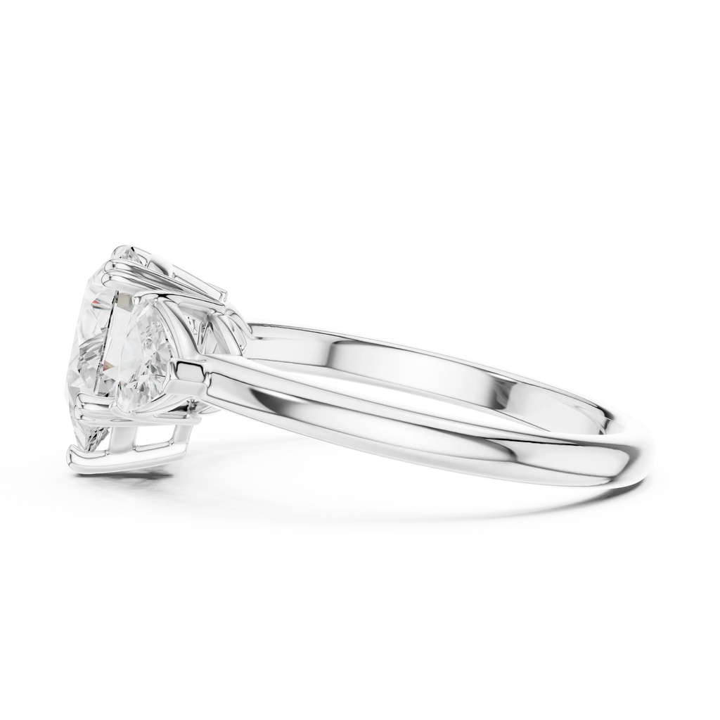 2.60 CT VVS1 D Color Pear Cut Three Stone Diamond Engagement Ring