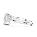 2.60 CT VVS1 D Color Pear Cut Three Stone Diamond Engagement Ring