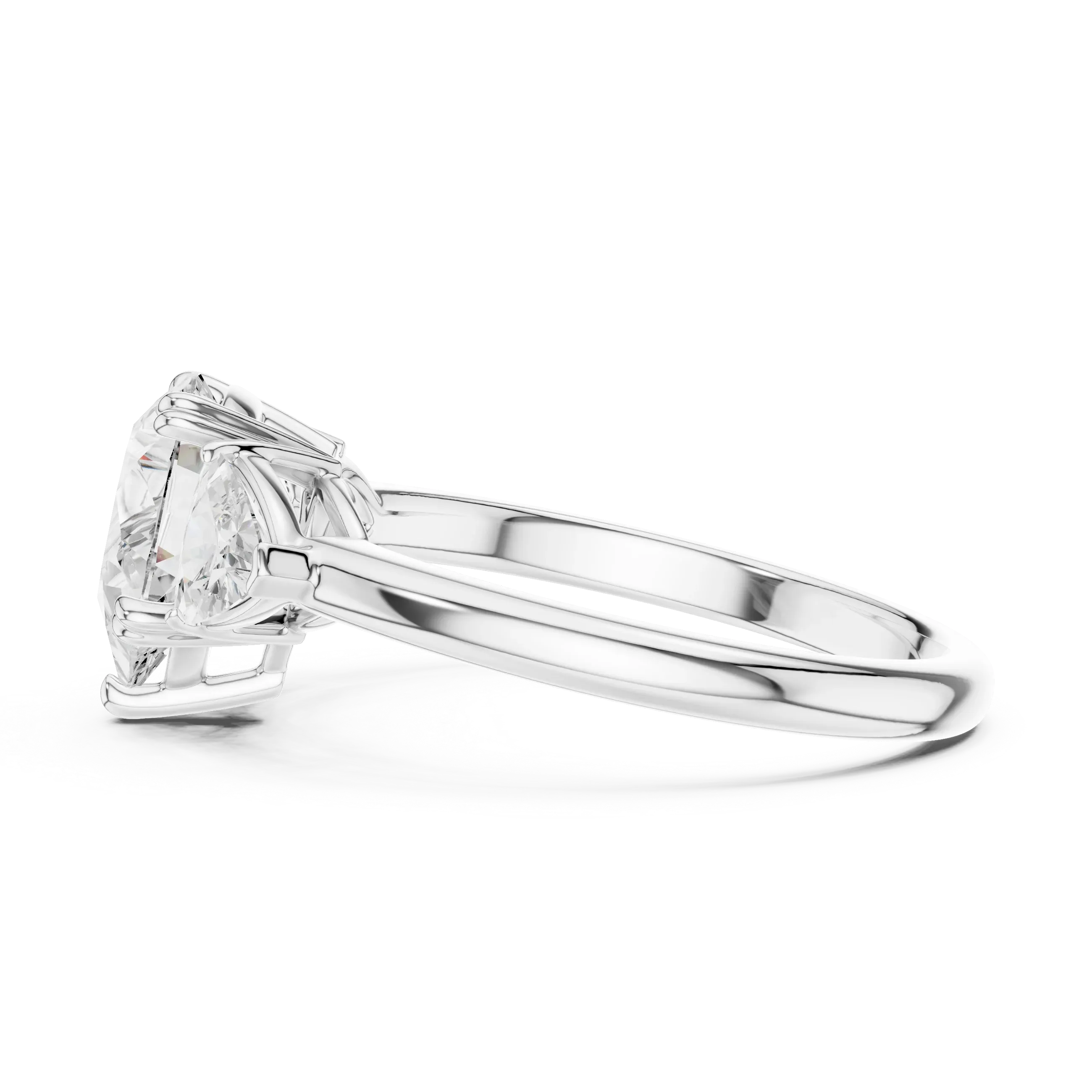 2.60 CT VVS1 D Color Pear Cut Three Stone Diamond Engagement Ring
