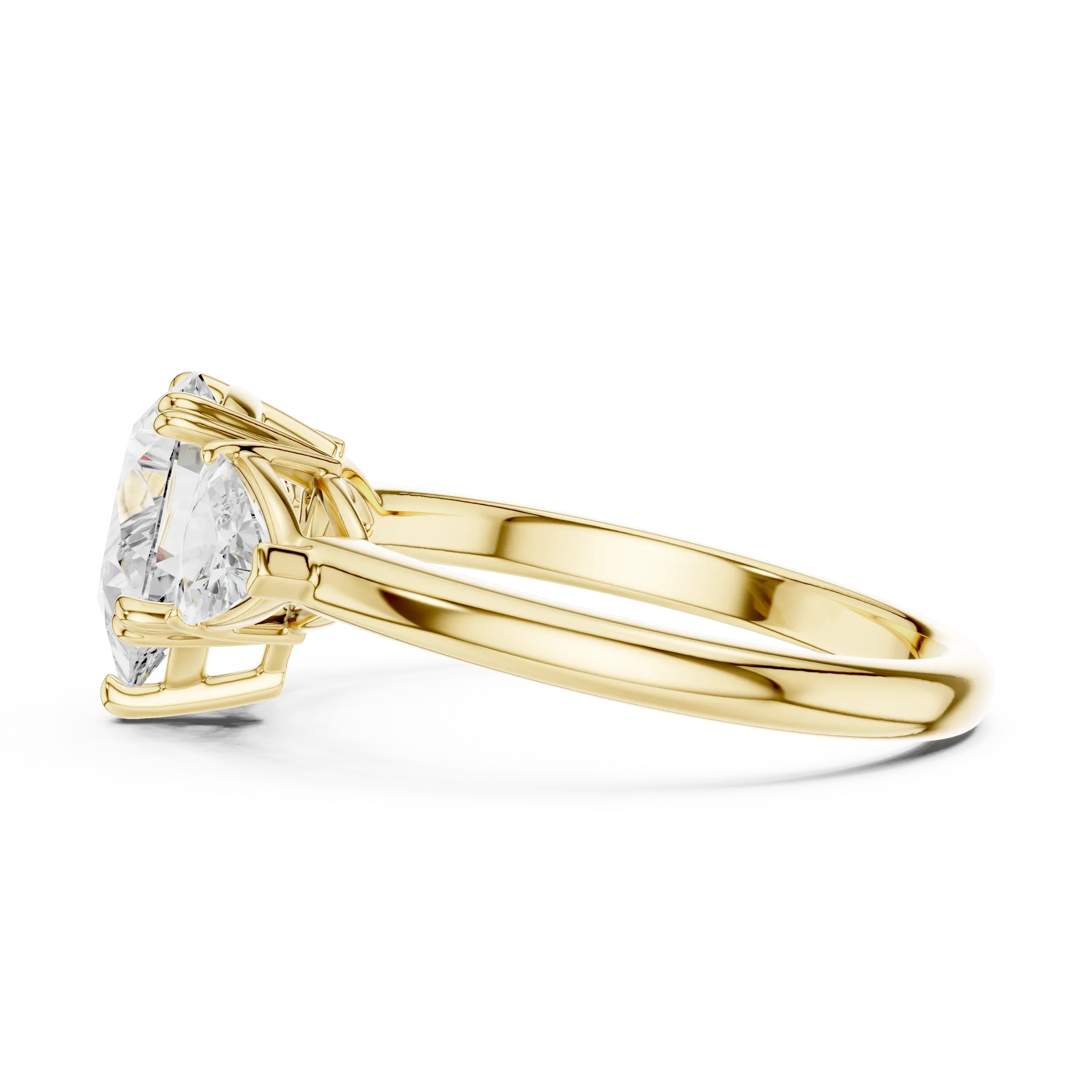 2.60 CT VVS1 D Color Pear Cut Three Stone Diamond Engagement Ring