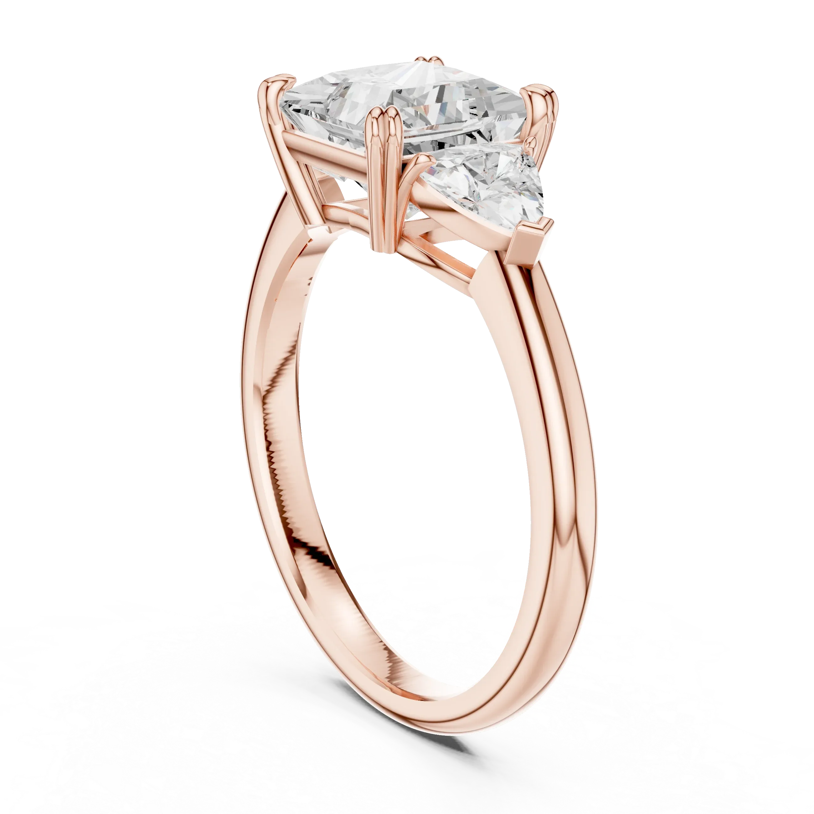 2.60 CT VVS1 D Color Princess Cut Three Stone Diamond Engagement Ring