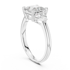 2.60 CT VVS1 D Color Princess Cut Three Stone Diamond Engagement Ring