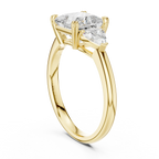 2.60 CT VVS1 D Color Princess Cut Three Stone Diamond Engagement Ring