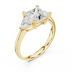 2.60 CT VVS1 D Color Princess Cut Three Stone Diamond Engagement Ring