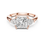 2.60 CT VVS1 D Color Princess Cut Three Stone Diamond Engagement Ring