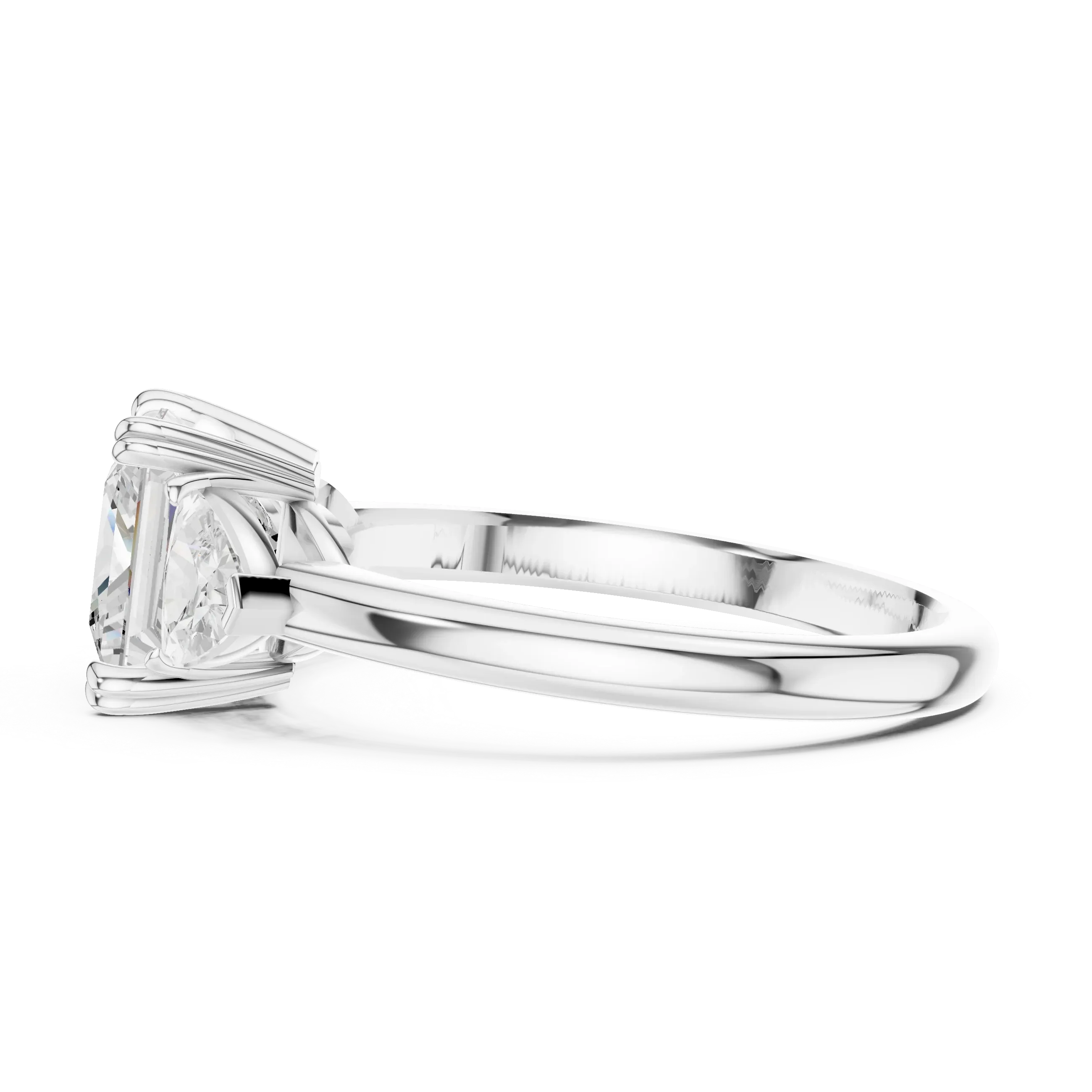 2.60 CT VVS1 D Color Princess Cut Three Stone Diamond Engagement Ring