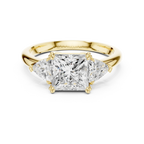 2.60 CT VVS1 D Color Princess Cut Three Stone Diamond Engagement Ring