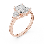 2.60 CT VVS1 D Color Radient Cut Three Stone Diamond Engagement Ring