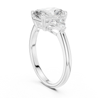 2.60 CT VVS1 D Color Radient Cut Three Stone Diamond Engagement Ring